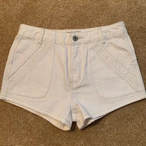 Free People white jean shorts
